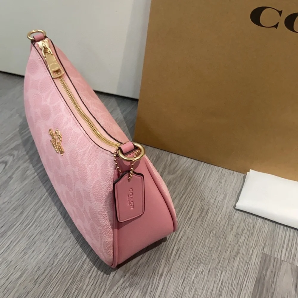 👒Coach CEA20 Teri Shoulder Bag - Gold/Powder Pink Charms - Picture 7 of 9